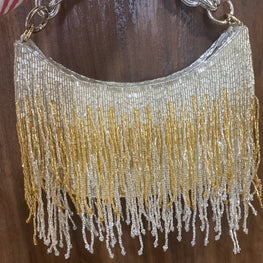 Fringe Two Toned Tassel Moon bag