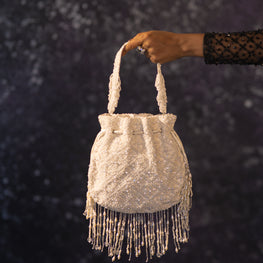 White Waterfall Potli Bag