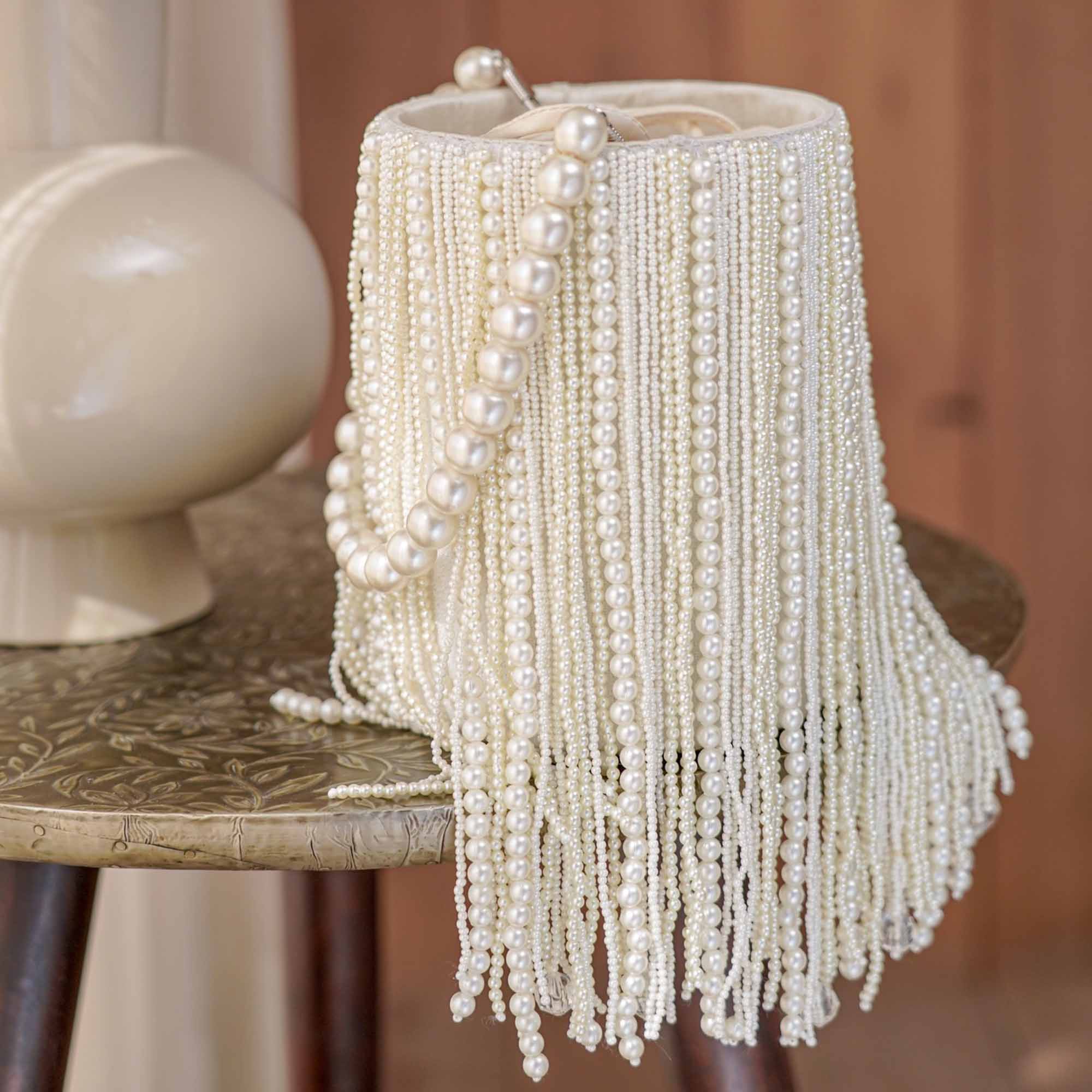 Pearl Fringe Bucket Bag